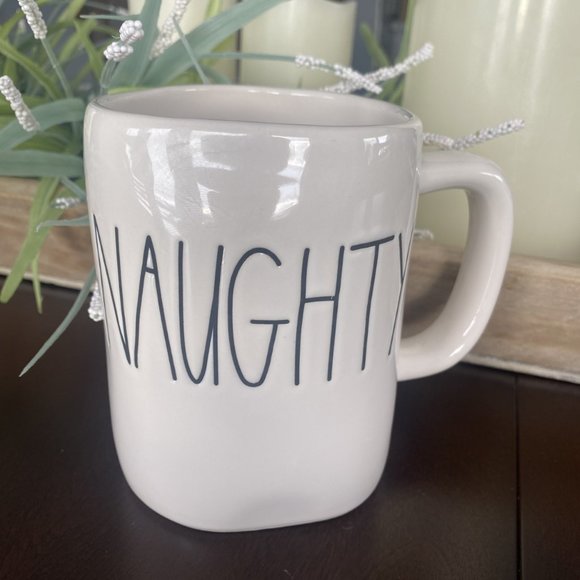 Rae Dunn White Coffee Mug Naughty - Picture 1 of 3